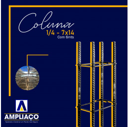 Coluna 1/4 - 7x14  POP Gerdau 6 metros