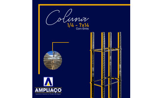 Coluna 1/4 - 7x14  POP Gerdau 6 metros
