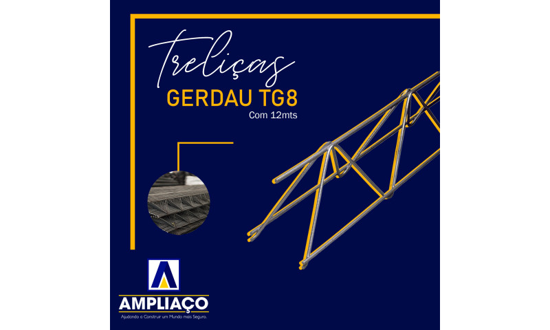 Treliça Gerdau TG8 com 12 metros Treliça Gerdau TG8 com 12 metros