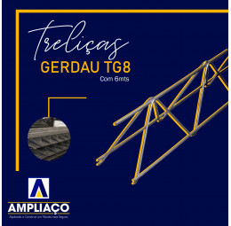 Treliça Gerdau TG8 com 6 metros